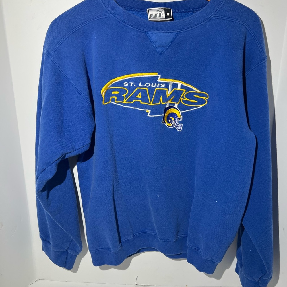 Vintage Puma Men's Blue Rams Crewneck‎ Sweater